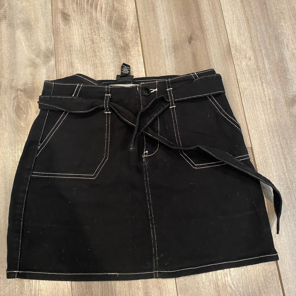 Rue21 Black Mini Skirt with Tie Belt